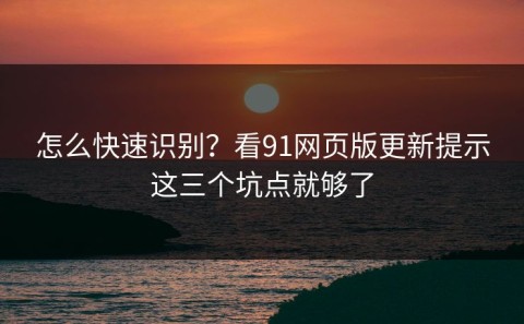 怎么快速识别？看91网页版更新提示这三个坑点就够了