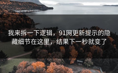 我来拆一下逻辑，91网更新提示的隐藏细节在这里，结果下一秒就变了
