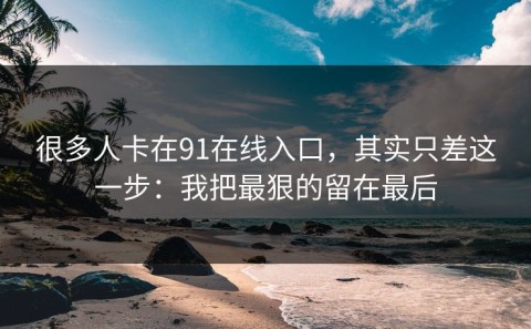 很多人卡在91在线入口，其实只差这一步：我把最狠的留在最后