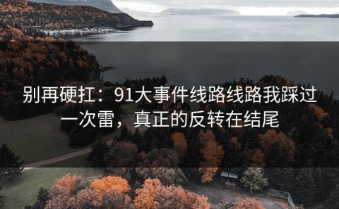 别再硬扛：91大事件线路线路我踩过一次雷，真正的反转在结尾