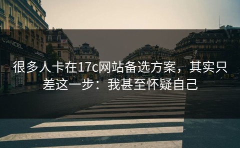 很多人卡在17c网站备选方案，其实只差这一步：我甚至怀疑自己