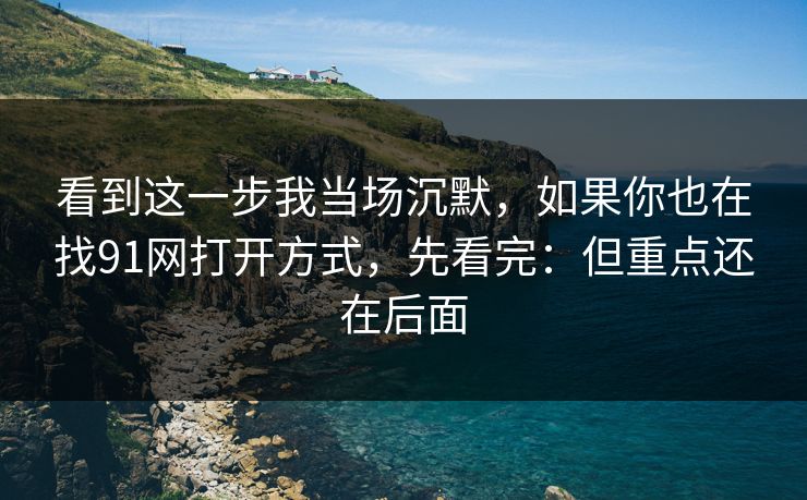 看到这一步我当场沉默,如果你也在找91网打开方式,先看完:但重点还在后面 看到这一步我当场沉默,如果你也在找91网打开方式,先看完:但重点还在后面